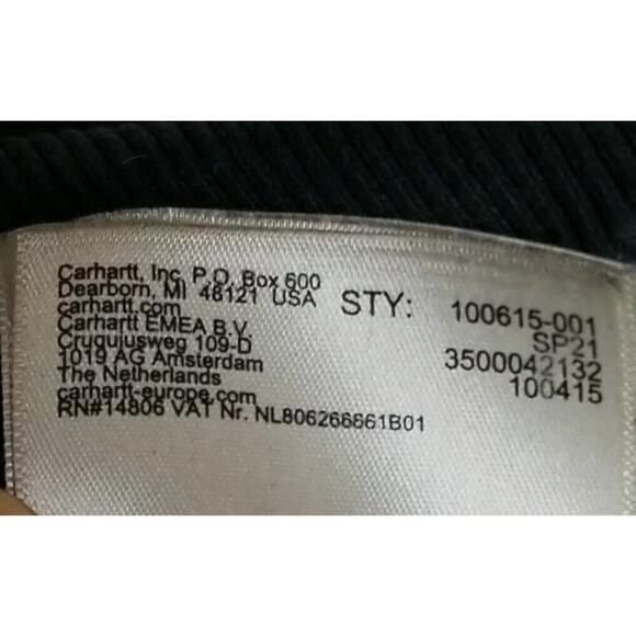 Carhartt Sweatshirt Hoodie Mens Large Thrashed Distressed Black - Picture 12 of 14